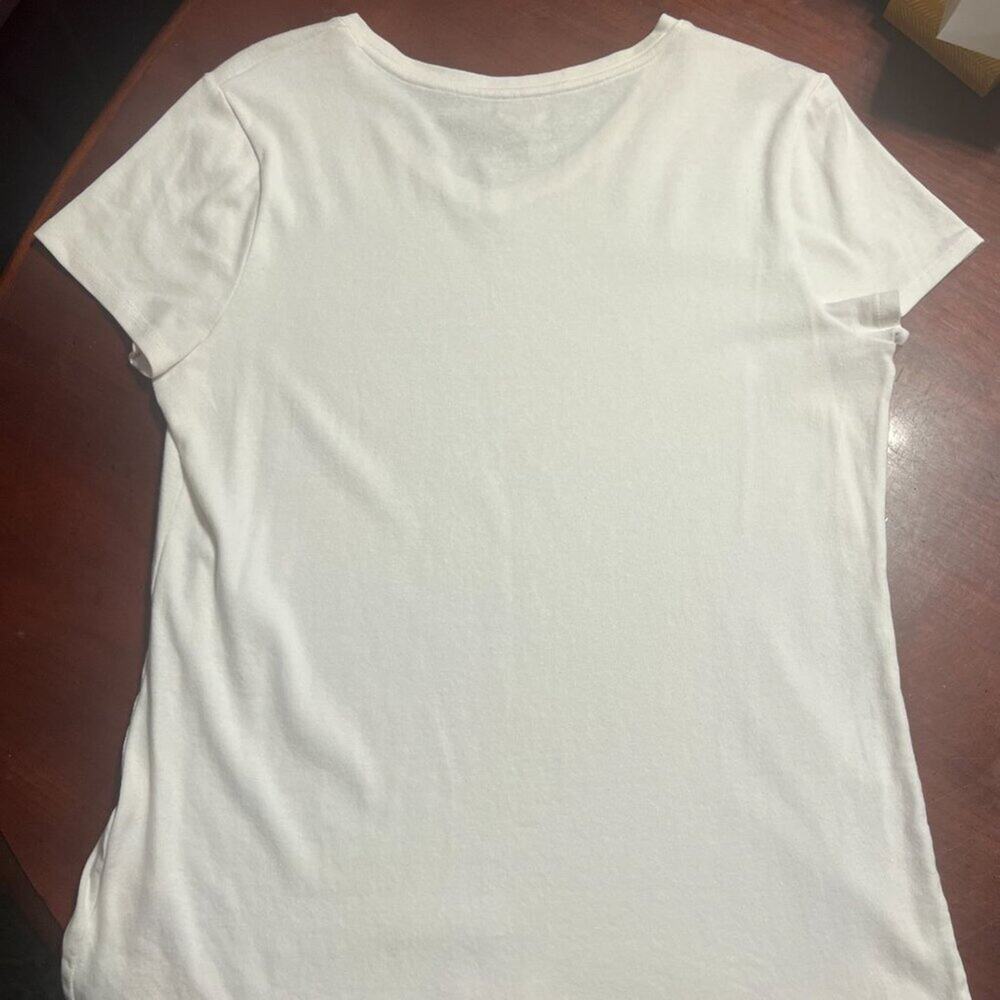 Faded Glory White Women's Short Sleeve XL T Shirt Baby T Y2K Retro 90's Layer